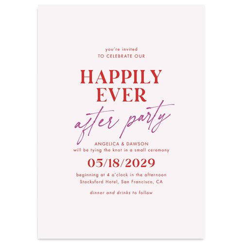 Happily Ever After Party  Wedding Invitations Lavender Signature Blank No Standard