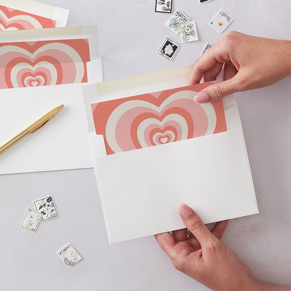 Groovy Lines Envelope Liners Standard Coral Pink Liner