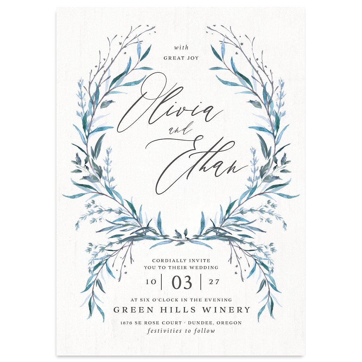 Natural Laurel Wedding Invitations