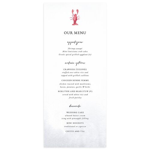 New Orleans Menus Peony Signature