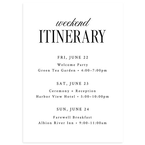 Elegant Wedding Of Itinerary Cards Licorice Signature Standard