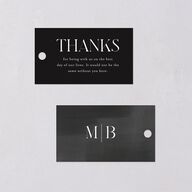Monogram Portrait Favor Gift Tags Midnight Signature