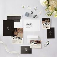 Our Day Wedding Invitations Deep Bronze Signature Blank Standard No