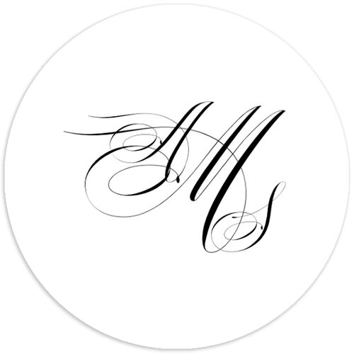 Classic Black Tie Wedding Stickers Pure White Circle