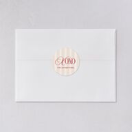 Classic Editorial First Christmas Photos Holiday Stickers Merlot Circle