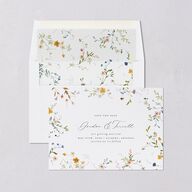 Dainty Wildflowers Save the Date Cards Sunflower Signature smooth Blank No Standard