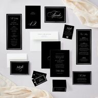 Polished Frame Wedding Enclosure Cards Silver Licorice Signature Standard