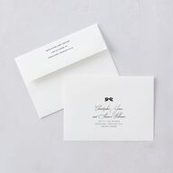 Classic Champagne with Bows Rehearsal Dinner Invitation Envelopes White Pure White Both Recipient and Return Addresses Signature Standard
