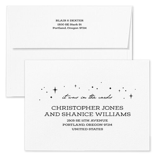 Halloween Tarot Skeletons Wedding Invitation Envelopes Blue Midnight Return Address Standard Signature