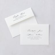 Floral Accent Save The Date Cards Off-White Signature smooth Blank No Standard