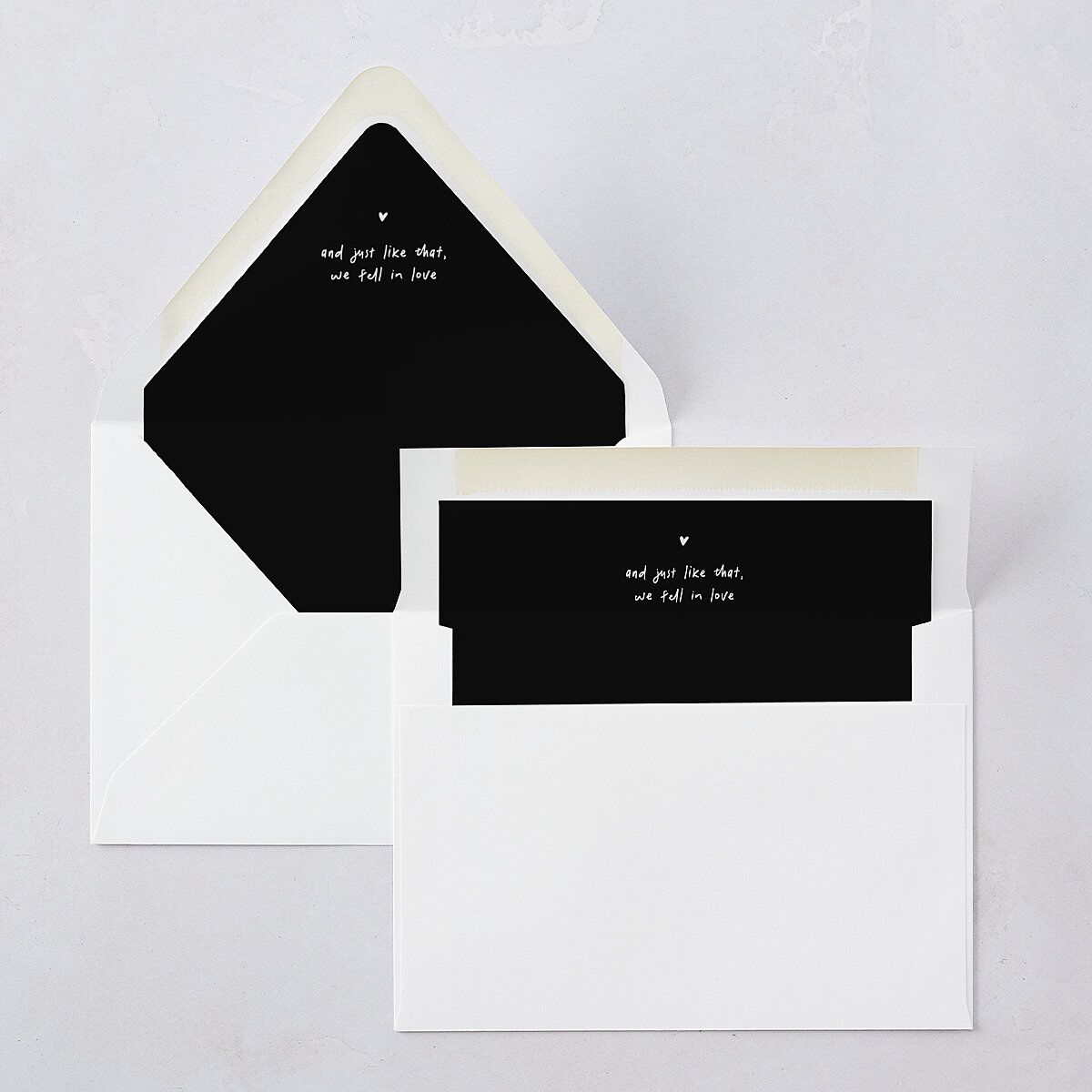 Hand Drawn Photo Strip Euro Envelope Liners Pure White Luxe