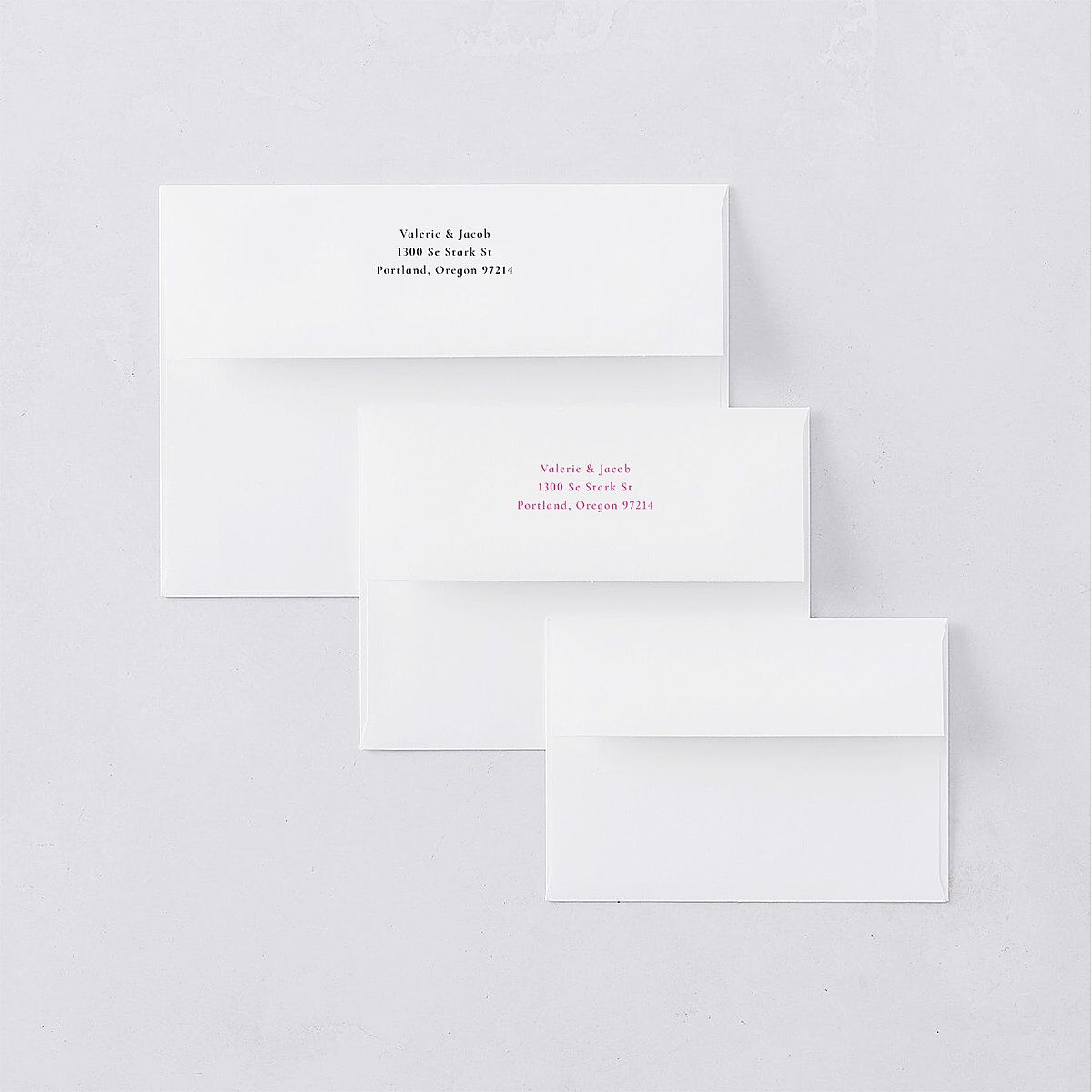 Wavy Frame Photo Thank You Card Envelopes White Mulberry Both Recipient and Return Addresses Signature Standard
