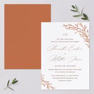 Rustic Branches Wedding Invitations Terracotta Signature Blank No Standard