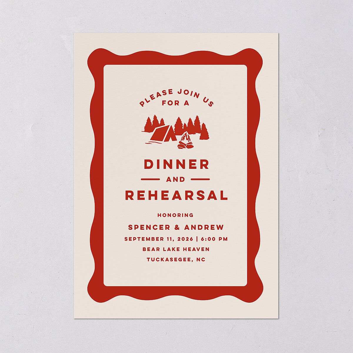 Adventure Icon Rehearsal Dinner Invitations — view 2