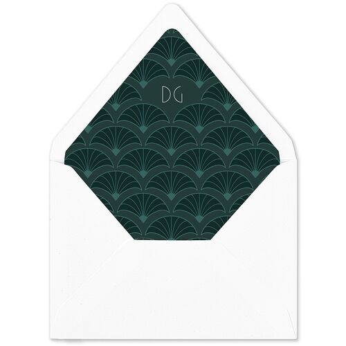 Gatsby Deco Arch Euro Envelope Liners Dark Emerald Luxe