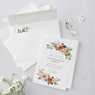 Eucalyptus Bouquet Engagement Party Invitations Terracotta Signature Blank Standard