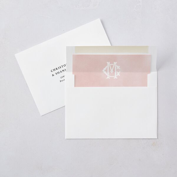 Maximalist Floral Crest Envelope Liners Pink Cotton Standard