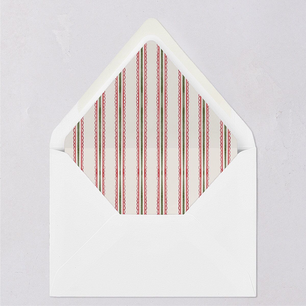 Whimsical Holiday Bow with Garland Euro Envelope Liners Ruby Luxe