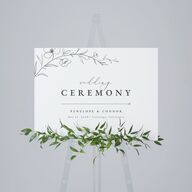 Graceful Botanical Standard Direction Sign Medium Shadow Gray Standard Indoor Foam Core M Direction
