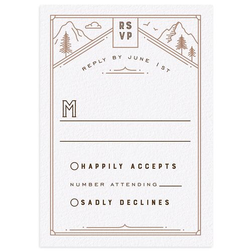 Iconic Mountain Wedding Response Cards Deep Bronze Signature Standard