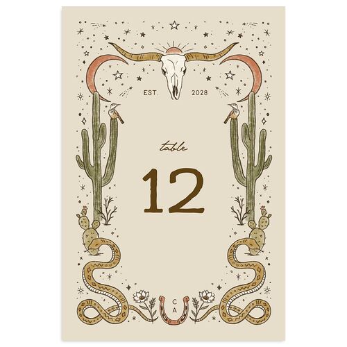 Southwestern Nouveau Table Numbers Umber Signature