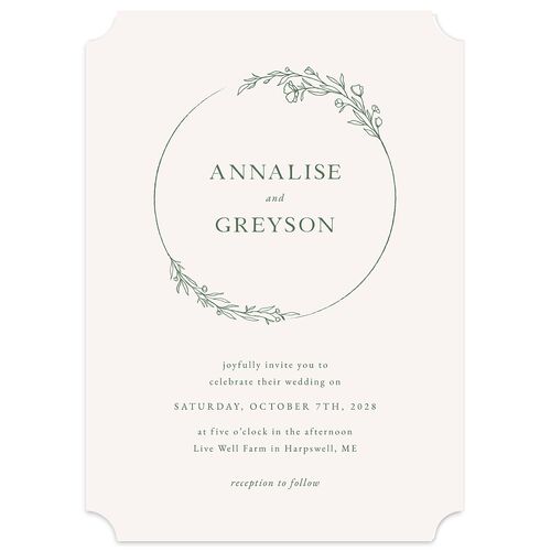 Simple Rustic Wreath Wedding Invitations Eucalyptus Signature Blank No Ticket