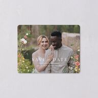 Wildflower Landscape Save The Date Magnets Peach Pink Magnet Paper