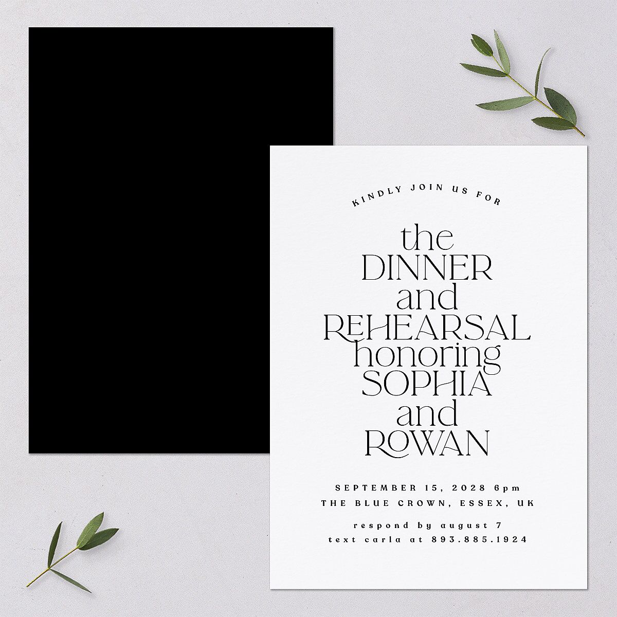 Classic Stack Rehearsal Dinner Invitations Pure White Signature Blank