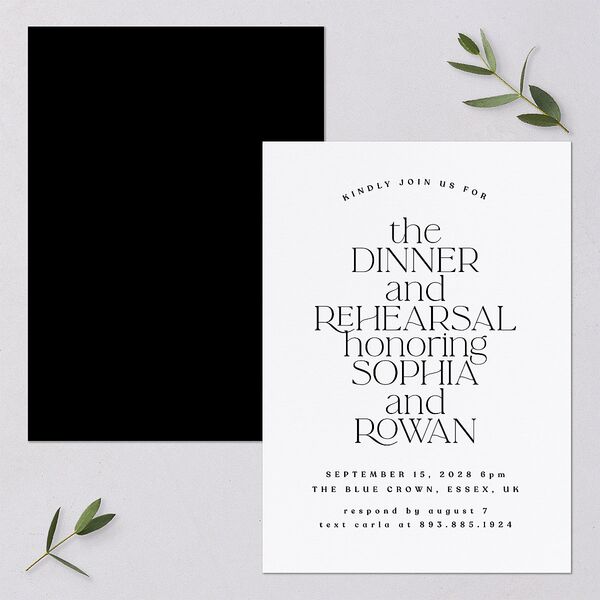 Classic Stack Rehearsal Dinner Invitations Pure White Signature Blank