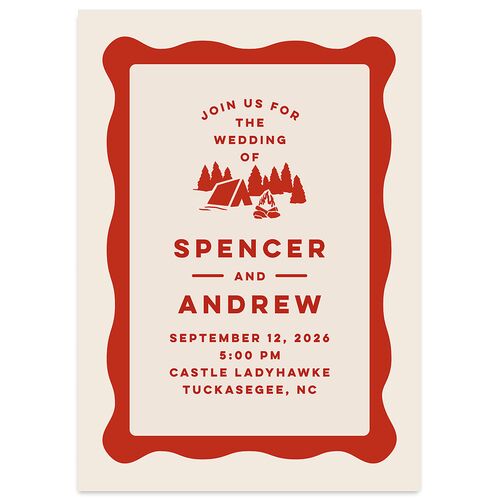 Adventure Icon Wedding Invitations Ruby Signature Blank No Standard