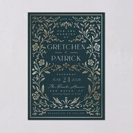 Storybook Filigree Wedding Invitations Gold Dark Night Signature Blank No Standard