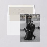 Polished Photo Foil Save the Date Cards Pure White Gold Signature smooth Blank Standard No