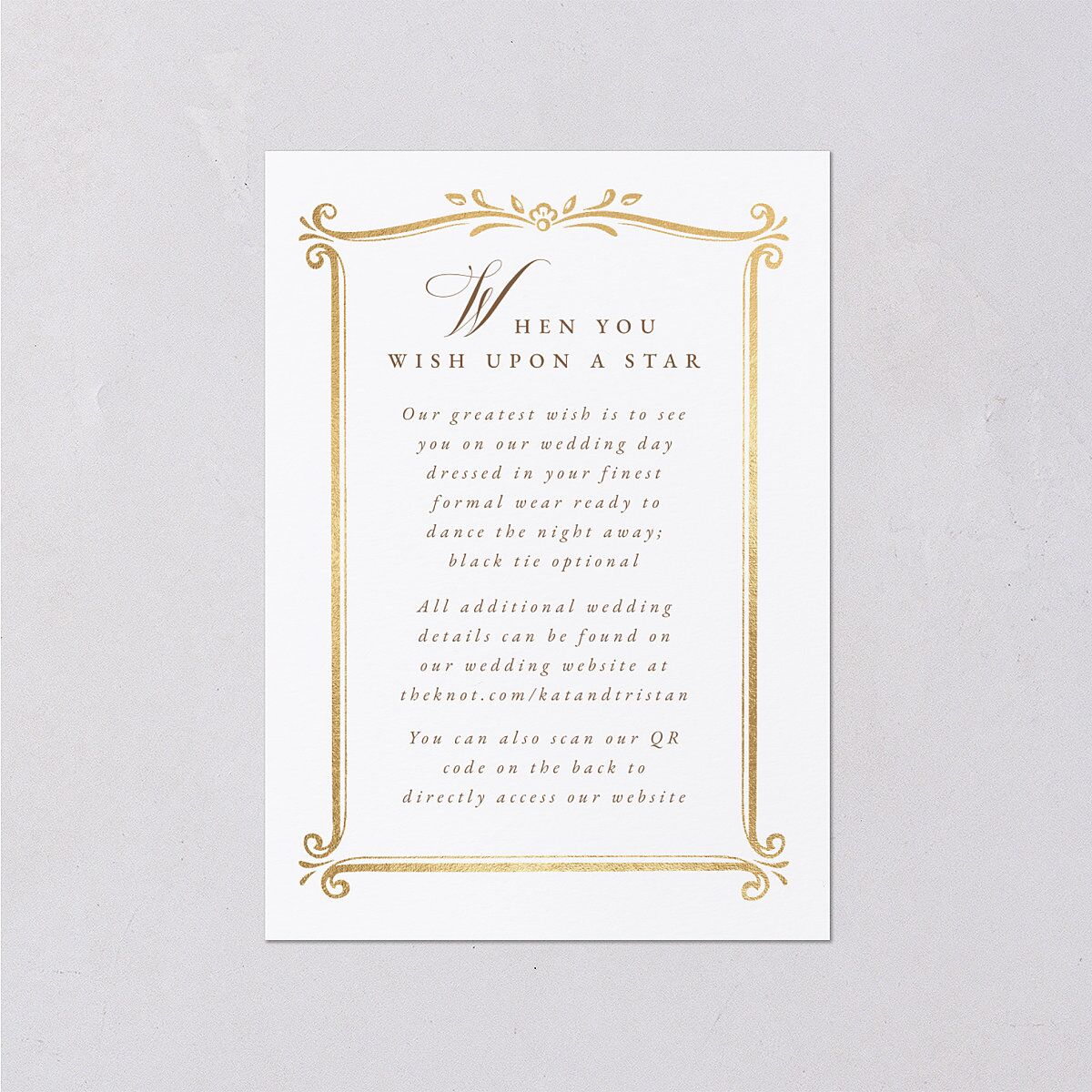Once Upon a Time Wedding Enclosure Cards — view 1