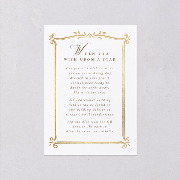 Once Upon a Time Wedding Enclosure Cards Gold Linen Signature