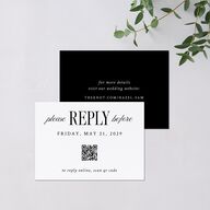 Elegant Wedding Of QR Code RSVP Cards Pure White Signature Standard