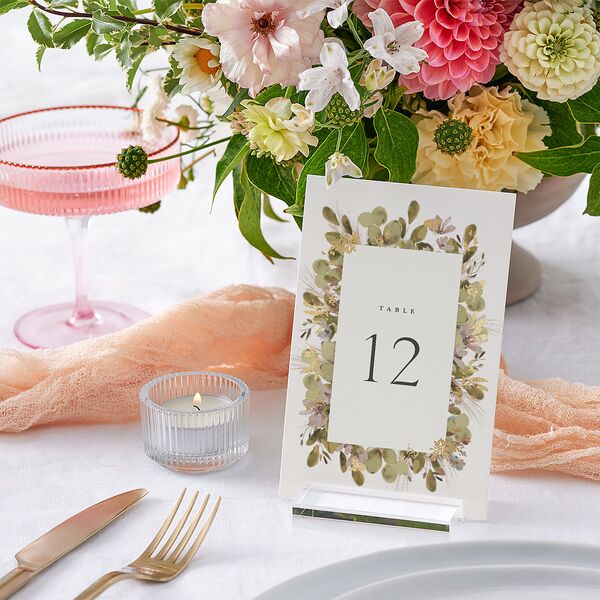 Eucalyptus Edges Table Numbers Gold Thyme Signature