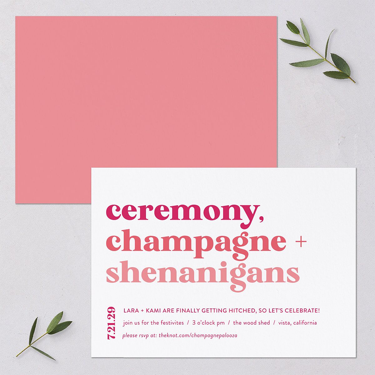 Vibrant Bold Wedding Invitations Hot Pink Signature Blank No Standard