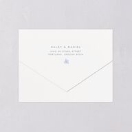 Vintage Hydrangea Frame All-in-One Wedding Invitations Dusty Blue Signature Light Both Recipient and Return Addresses No