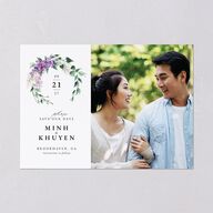 Romantic Wisteria Save The Date Cards Purple Petal Signature smooth Blank No Standard