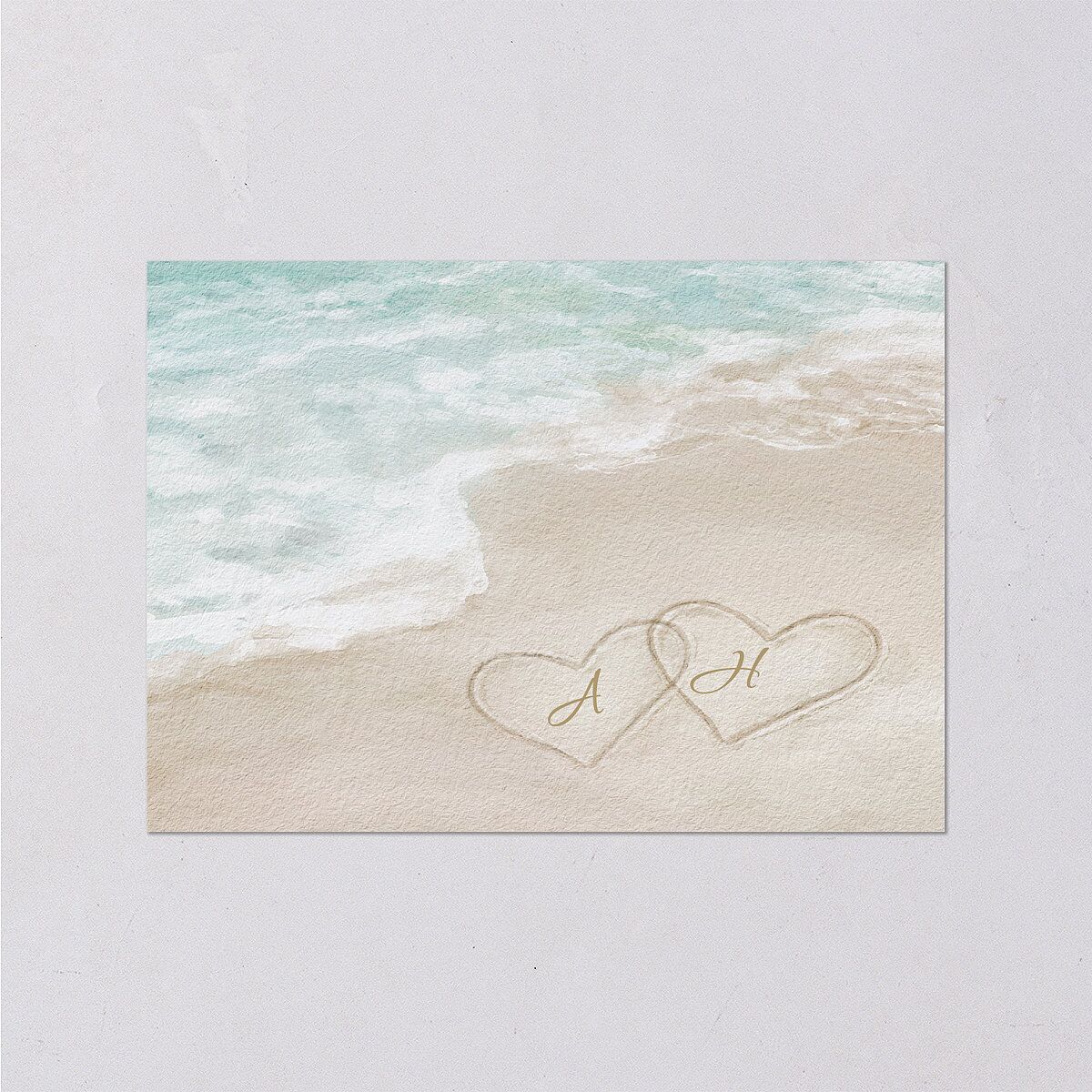 Beach Monogram Wedding Response Cards Pale Blue Signature Standard
