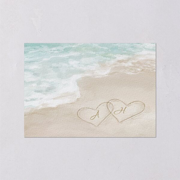 Beach Monogram Wedding Response Cards Pale Blue Signature Standard