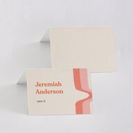 Groovy Lines Place Cards Coral Pink Signature