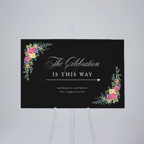 Glamorous Regency Garden Standard Direction Sign Large by Bridgerton Midnight Standard Outdoor Corrugated L Direction