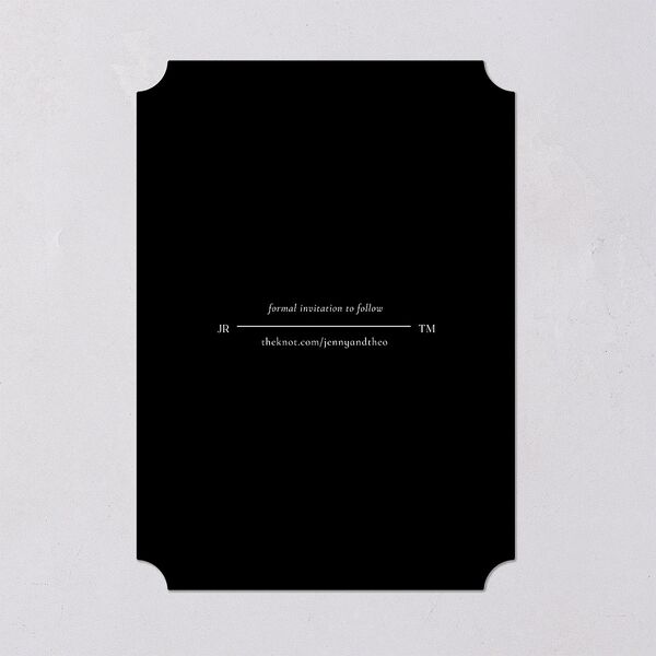 Magazine Cover Save the Date Cards Licorice Signature smooth Blank No