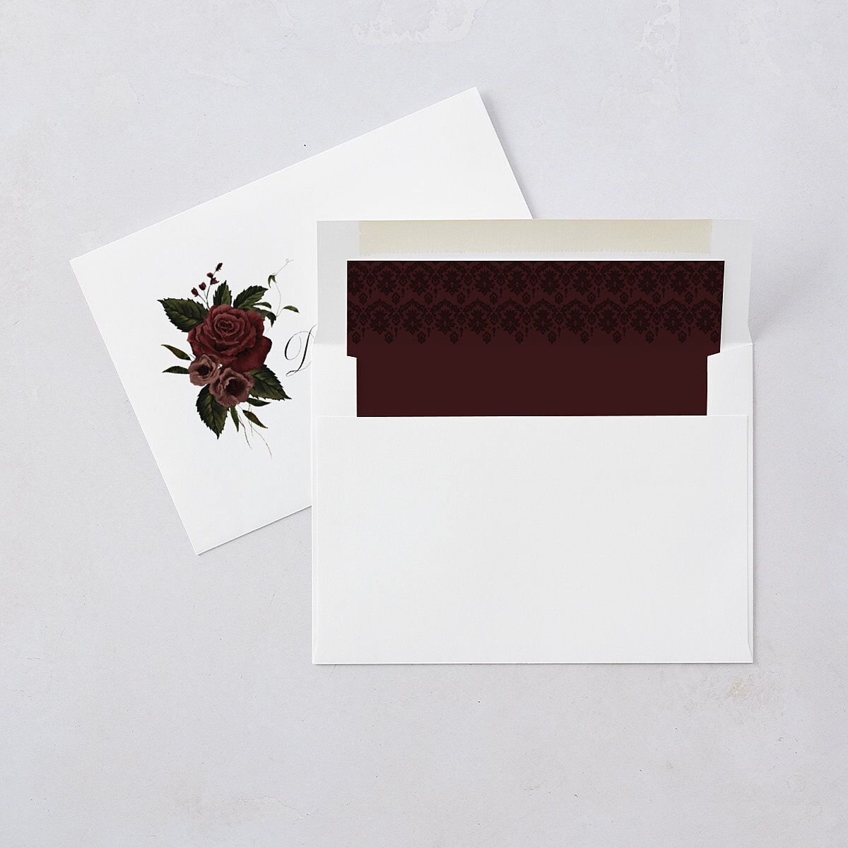 Dark Gothic Roses Wedding Invitations Burgundy Signature Blank No Standard