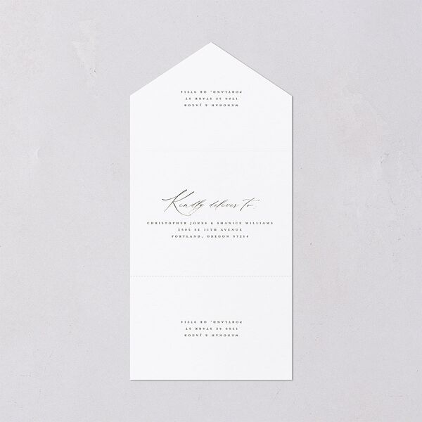 Western Valley All-in-One Wedding Invitations Sage Signature Light Both Recipient and Return Addresses No