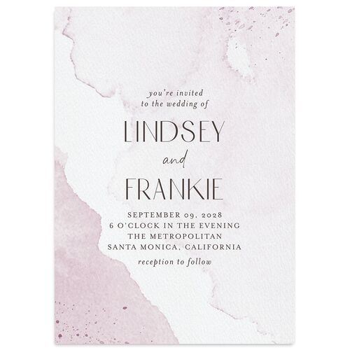 Watercolor Wash Wedding Invitations Orchid Signature Blank No