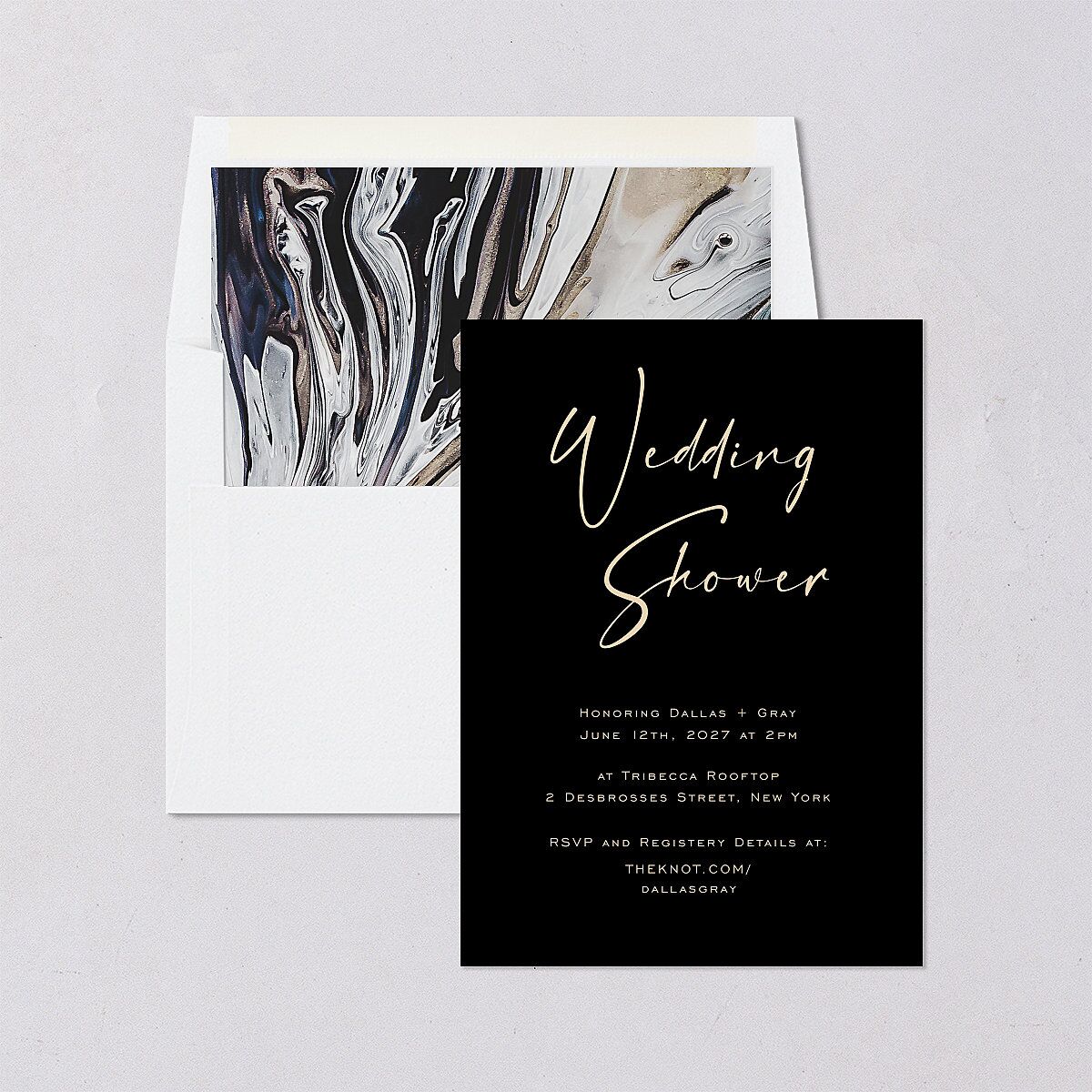 Simply Striking Bridal Shower Invitations Midnight Signature Blank
