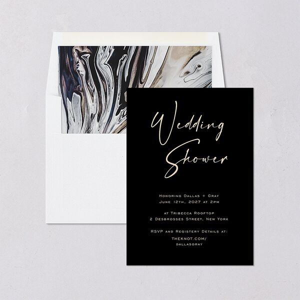 Simply Striking Bridal Shower Invitations Midnight Signature Blank