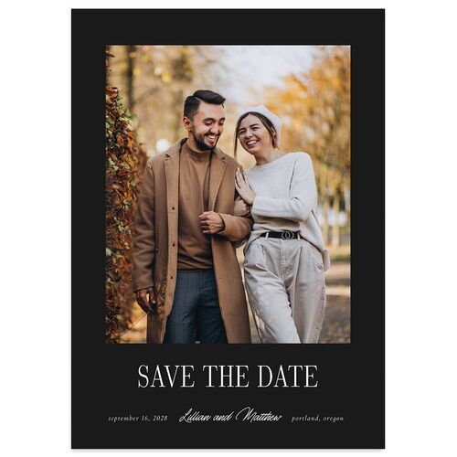 Classically Editorial Save the Date Cards Midnight Signature smooth Blank No Standard